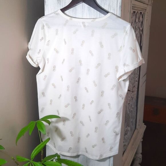 Maurices Size Large Short Sleeve Sunshine State Of Mind & Pineapples Graphic Tee - Picture 3 of 8